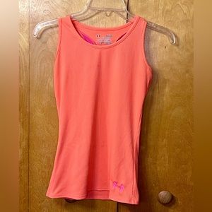 Neon orange Heatgear tank top youth large (YLG) from Under Armour